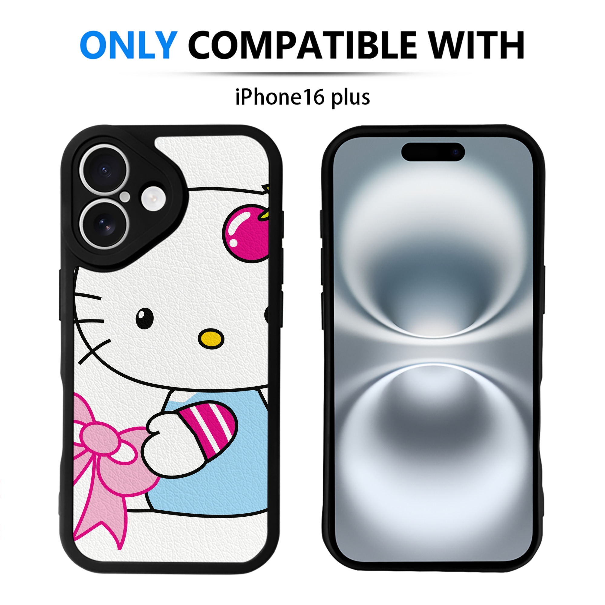 （画像用） Hello Kitty ハローキティ 【iPhone 16シリーズ対応】シリコンスマホケース（レザー調） 材質：シリコン